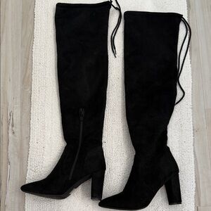 Dream Pairs EUC Elegant Black Fleece Knee-High Women's Boots Size 8